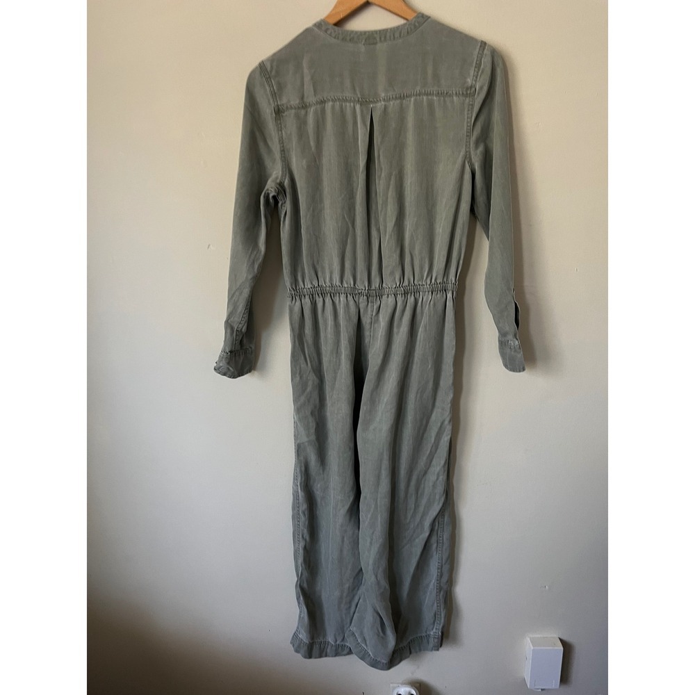 Old Navy Womens Green Long Sleeve Button Front Elastic Waist Utility Jumpsuit S - Picture 11 of 11